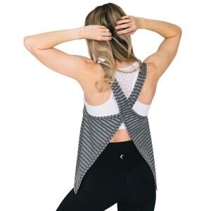 Zyia Active Gray Nimbus Split Back Tank Top